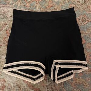 Women's Black Lace Trim Shorts